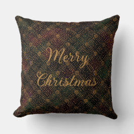 Luxury, Christmas Pattern, Gold Merry Christmas Kudde