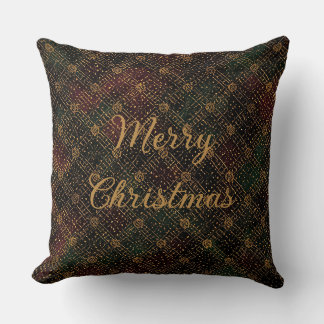 Luxury, Christmas Pattern, Gold Merry Christmas Kudde