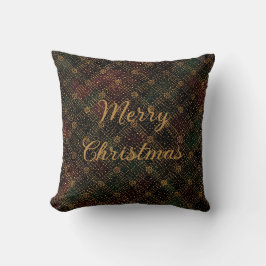 Luxury, Christmas Pattern, Gold Merry Christmas Kudde