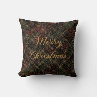Luxury, Christmas Pattern, Gold Merry Christmas Kudde