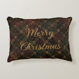 Luxury, Christmas Pattern, Gold Merry Christmas Prydnadskudde