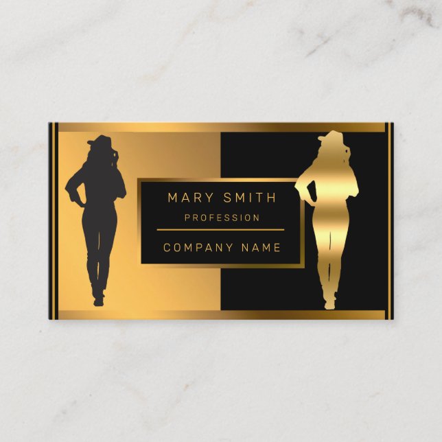 Luxury Classy Mode lägger till din text till henne Visitkort (Framsida)