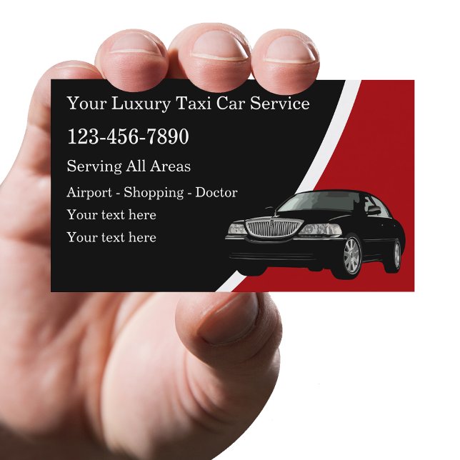 Luxury Classy Taxi bil Service Visitkort (Skapare uppladdad)