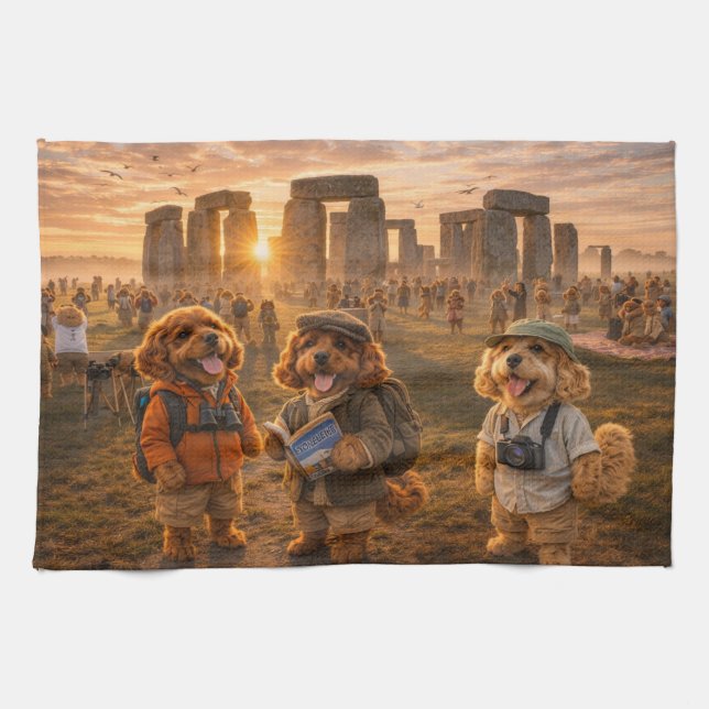 Luxury Cockapoo Stonehenge  Kökshandduk (Horisontell)