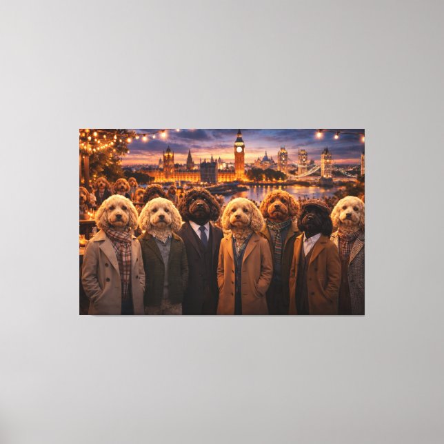 Luxury Cockapoo Wall Art – London Evening Art Canvastryck (Framsida)