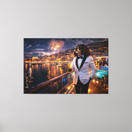 Luxury Cockapoo Wall Art – Monaco Nightlife Modern Canvastryck