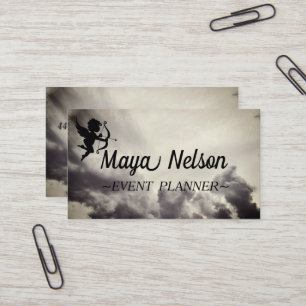 Luxury Coola Silver Cloud whit Cupid Affärskort Visitkort
