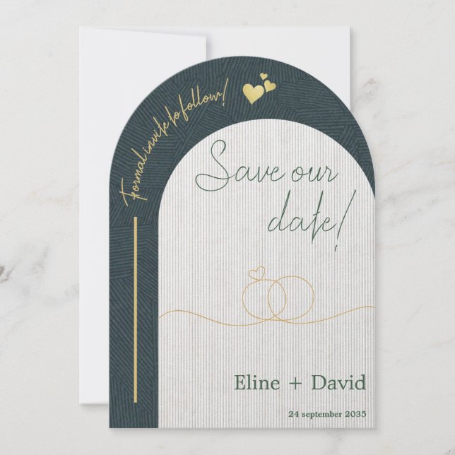 Luxury Coordinated Save The Date Card  Inbjudningar (Framsida)