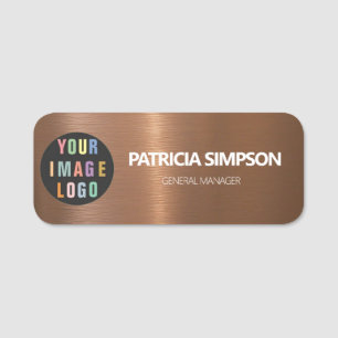 Luxury Copper: Company Logotyp, Employee Namn, Tit Namnbricka
