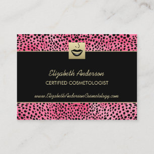 Luxury Cosmetology Rosa Cheetah Print Möte Tidsbeställning Kort