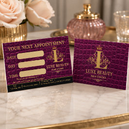 Luxury Crocodile Leather Appointment Card Visitkort