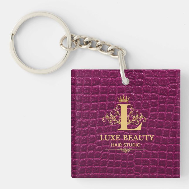 Luxury Crocodile Leather Monogram Gold Initial  (Framsidan)