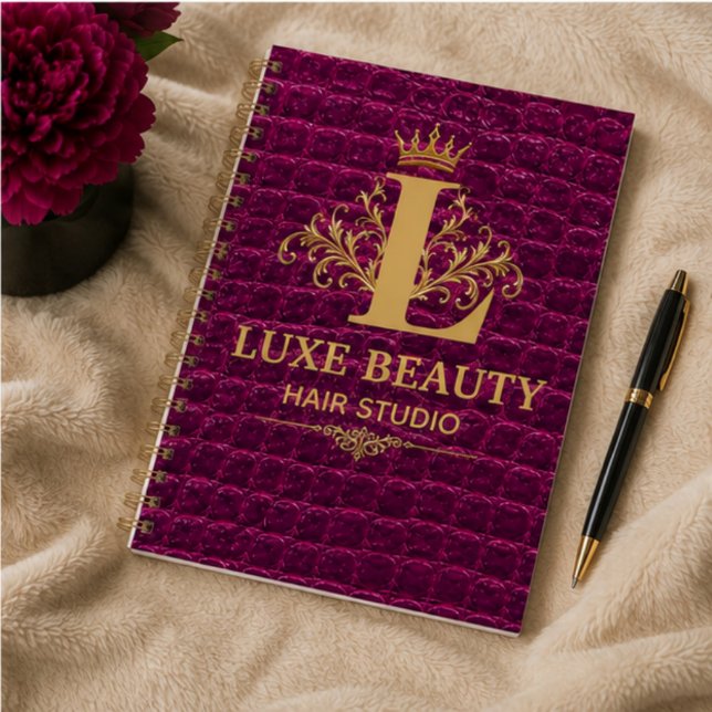 Luxury Crocodile Leather Monogram Gold Initial  Anteckningsbok (Skapare uppladdad)