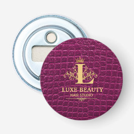 Luxury Crocodile Leather Monogram Gold Initial Flasköppnare