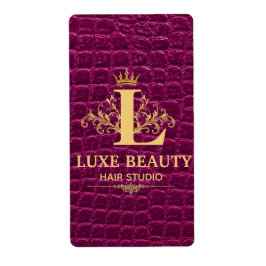Luxury Crocodile Leather Monogram Gold Initial Fraktsedel
