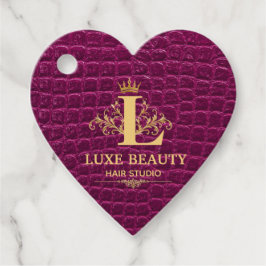 Luxury Crocodile Leather Monogram Gold Initial Gåvor Etiketter