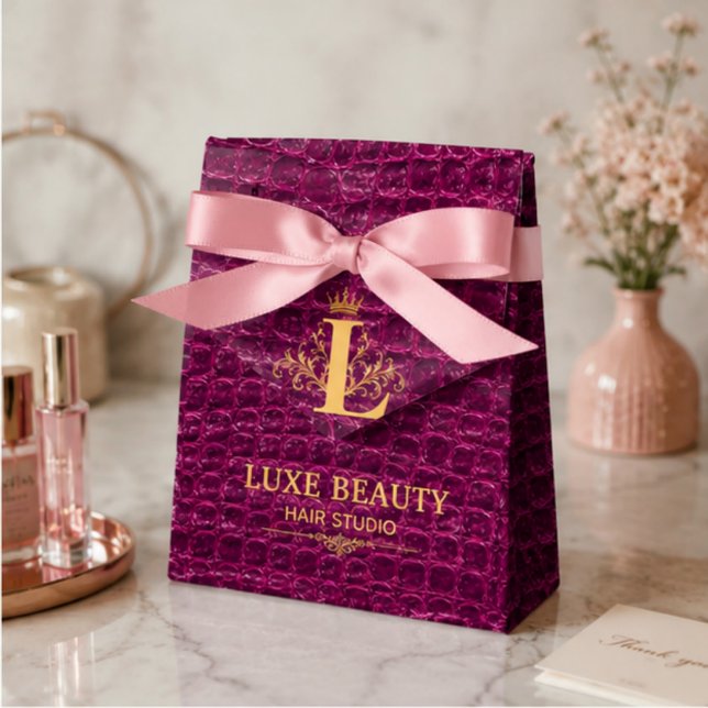 Luxury Crocodile Leather Monogram Gold Initial  Presentaskar (Skapare uppladdad)
