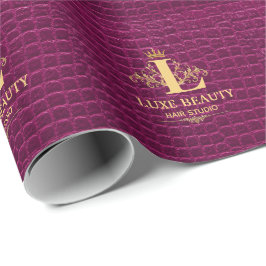 Luxury Crocodile Leather Monogram Gold Initial Presentpapper