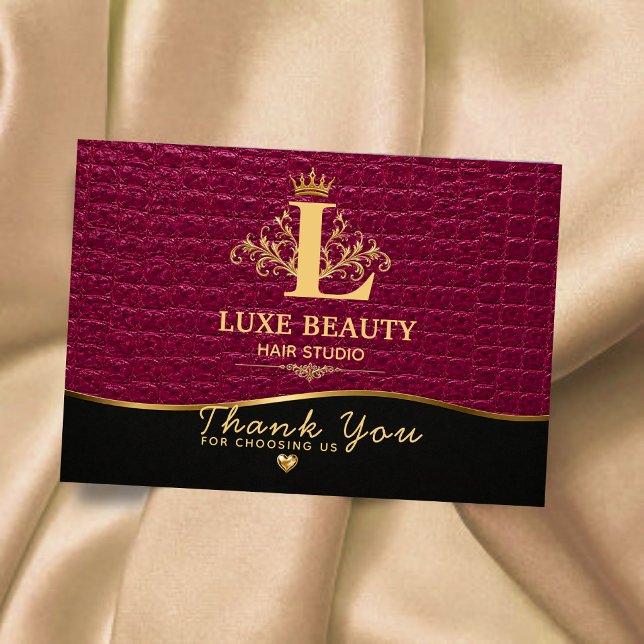 Luxury Crocodile Leather Thank You Card  Tack Kort (Skapare uppladdad)