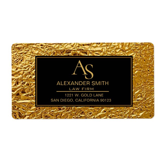 Luxury Crumpled Gold Foil Texture Elegant Metallic Fraktsedel (Framsidan)