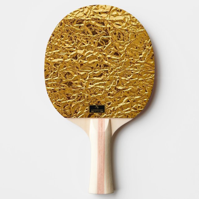Luxury Crumpled Gold Foil Texture Elegant Metallic Pingisracket (Framsidan)