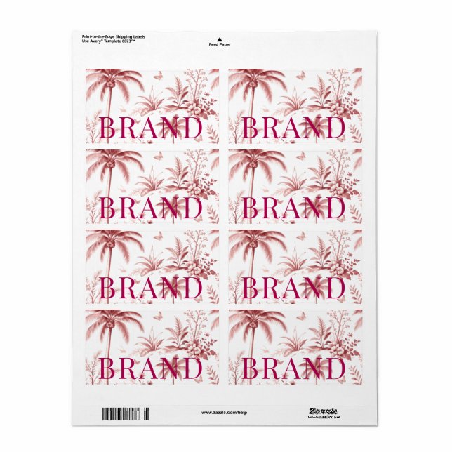 Luxury Custom Logo for labels |fancy  Boutiq Fraktsedel (Helt Ark)