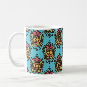 Luxury Damask blomstrar sömlös mönster. Blommigt V Kaffemugg