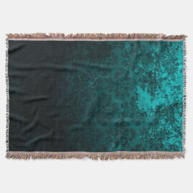 Luxury Damask-turkos Filt (Framsidan)