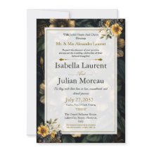 Luxury Dark Floral Elegant Wedding Invitation