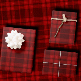 Luxury Deep Burgundy Red Monochrome Tartan Plaid