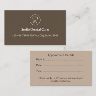 Luxury Dental Appointment Card | Clinic Reminder Tidsbeställning Kort