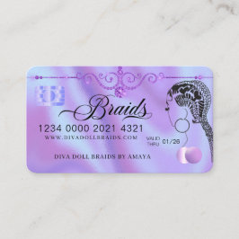 Luxury Diamond Foil Hair Braiding Kredit Stil Buss Visitkort