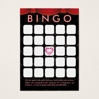 Luxury Diamond Heart Möhippa 5x5 Bingo Card Visitkort