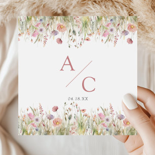 Luxury Dusty Rosa Wildblomma Bröllop Pappersservett