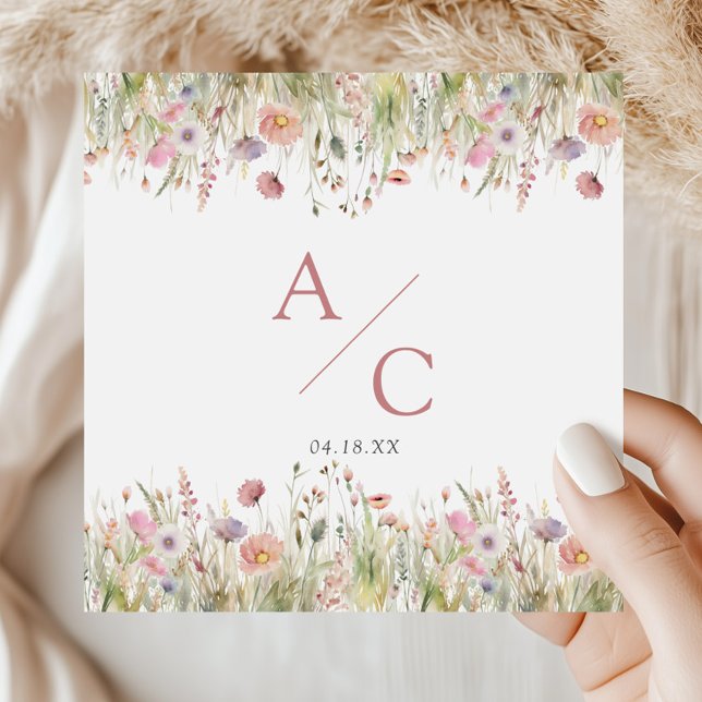 Luxury Dusty Rosa Wildblomma Bröllop Pappersservett (Skapare uppladdad)