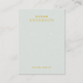 Luxury Earring Holder-Soft Neutralt med Guld Font Visitkort