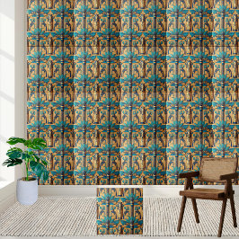 Luxury Egyptian Inspired Lotus Tile Kakelplatta