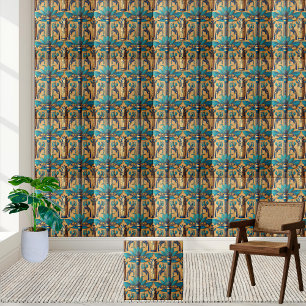 Luxury Egyptian Inspired Lotus Tile Kakelplatta
