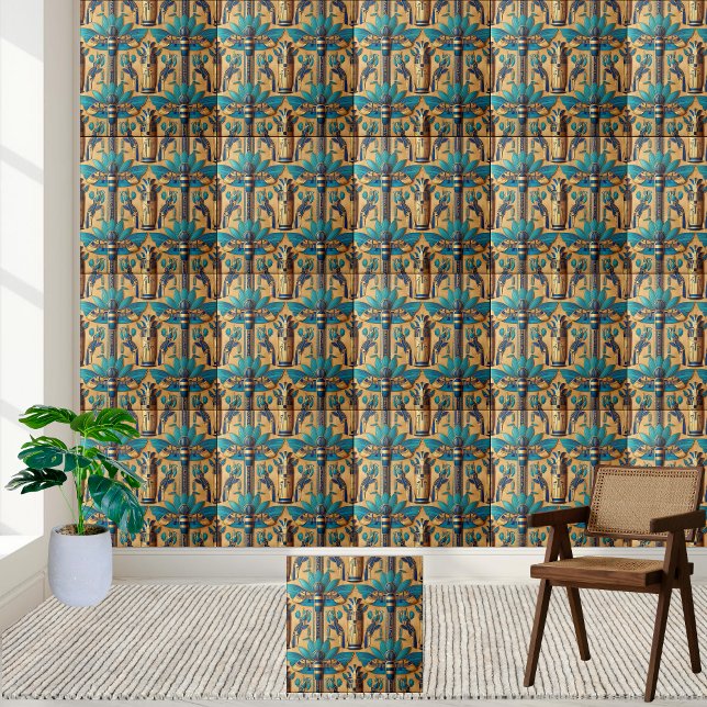 Luxury Egyptian Inspired Lotus Tile Kakelplatta (Luxury Egyptian Inspired Lotus Tile)
