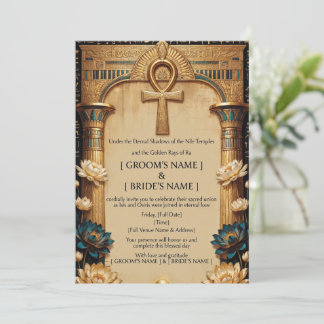 Luxury Egyptian Pharaoh Wedding Invitation | Golde Inbjudningar