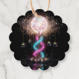 Luxury Electric Neon Floral Scalloped Gift Tags Gåvor Etiketter