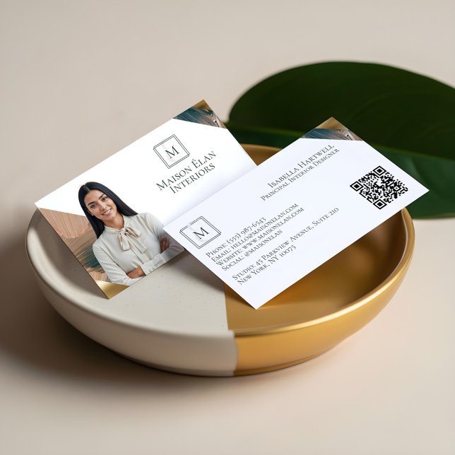 Luxury Elegant Abstract Interior Designer Photo Visitkort (Luxury Elegant Abstract Interior Designer Photo Business Card)