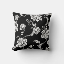 Luxury Elegant Black White Europe Blommigt Ornamen