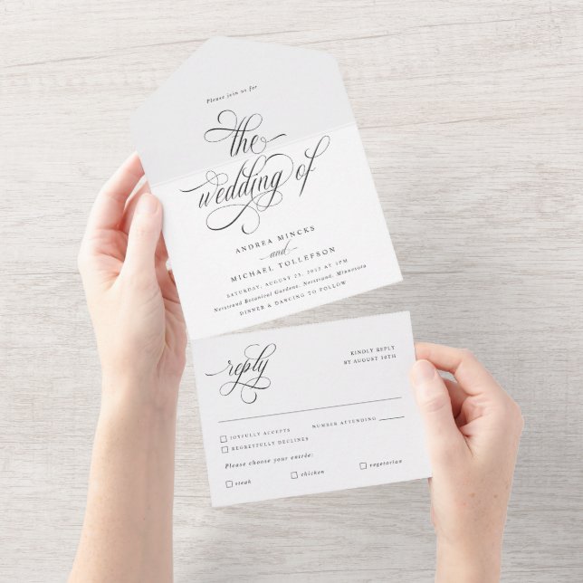 Luxury Elegant Calligraphy Bröllop (Tearaway)