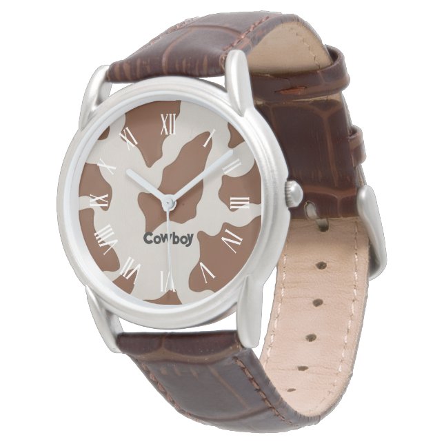 Luxury Elegant Faux Cow Leather Trendy Collection Armbandsur (Vinklad)