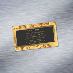 Luxury Elegant Guld Marble Magnetiska Visitkort
