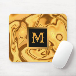 Luxury Elegant Guld Marble Monogrammed Musmatta