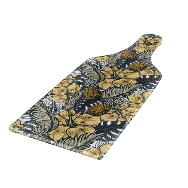 Luxury Elegant Guld N' Black Tropical Flowers (Hörn)