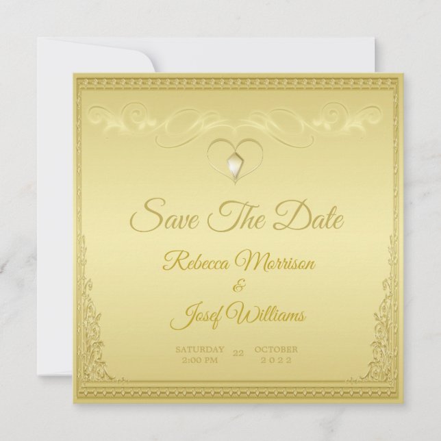 Luxury Elegant guld ornate gräns Inbjudningar (Framsida)