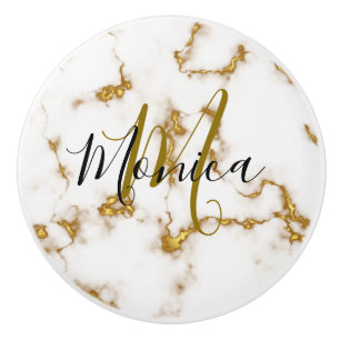 Luxury elegant Marble guld modern monogram Knopp